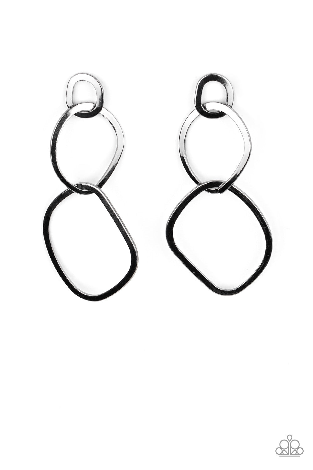Twisted Trio Black Earring - Paparazzi Accessories