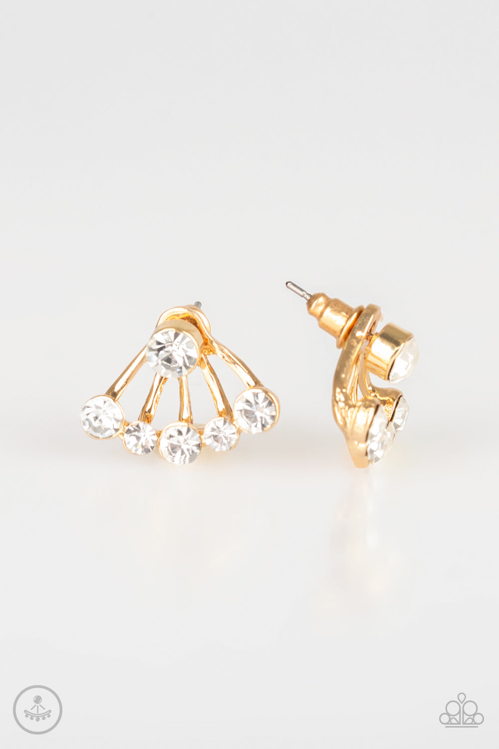 Jeweled Jubilee Gold Jacket Earring - Paparazzi Accessories