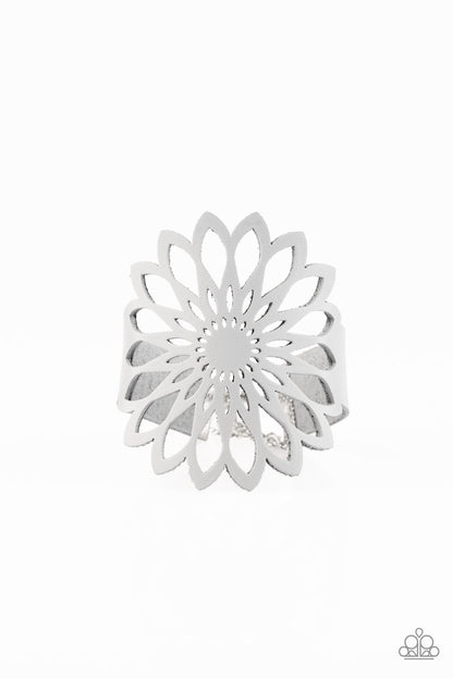 Wildly Wildflower Silver Wrap Bracelet - Paparazzi Accessories