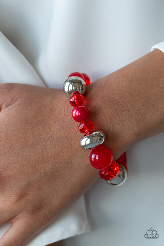 Ice Ice-Breaker Red Bracelet - Paparazzi Accessories