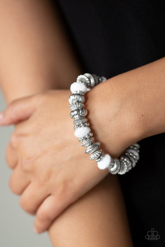 Live Life To The COLOR-fullest White Bracelet - Paparazzi Accessories