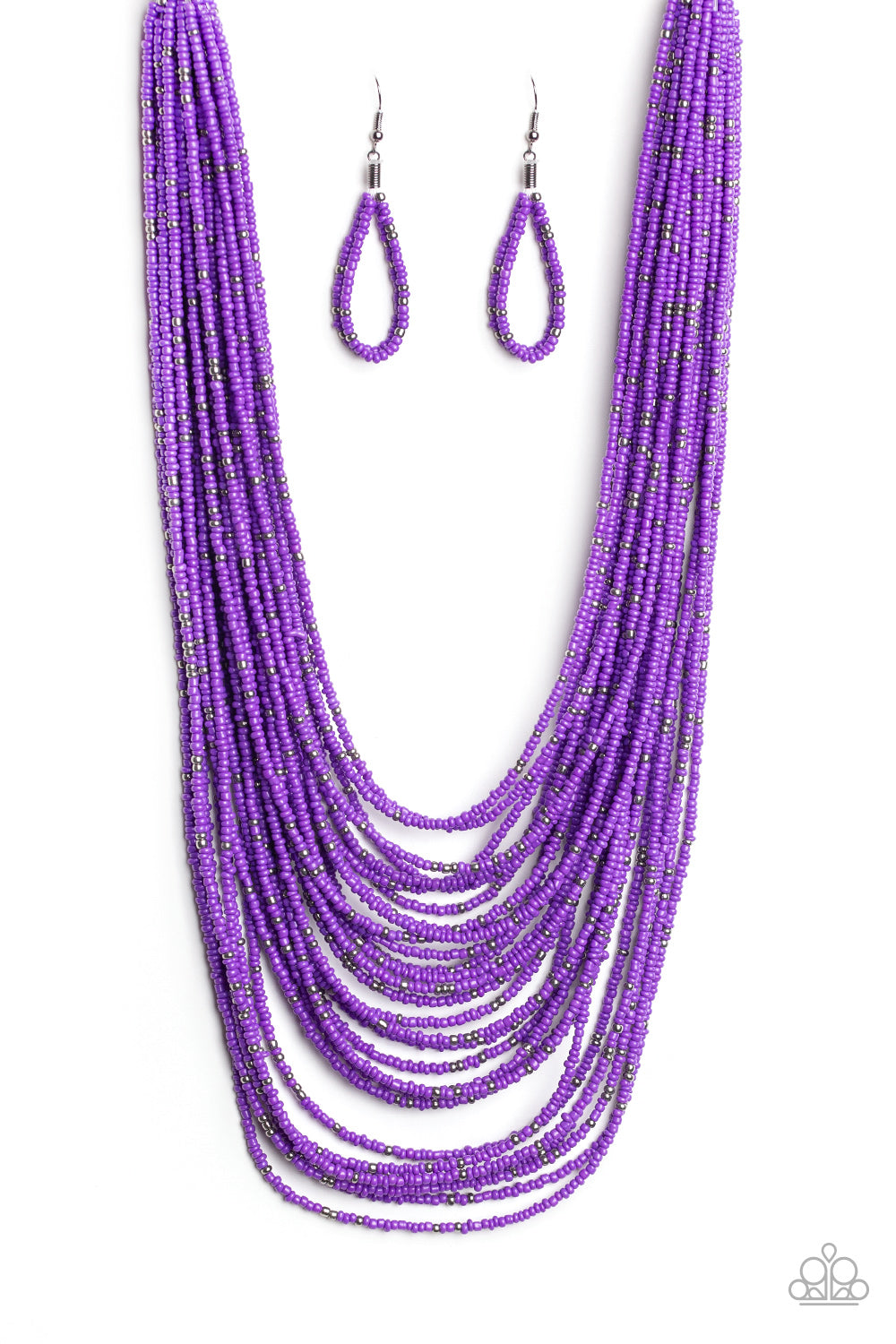 Rio Rainforest Purple Seed Bead Necklace - Paparazzi Accessories