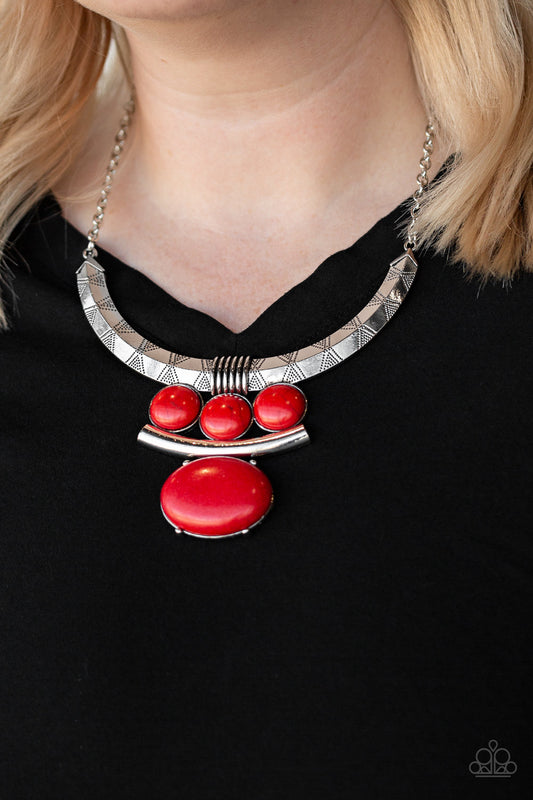 Commander In CHIEFETTE Red Necklace - Paparazzi Accessories