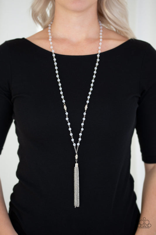 Tassel Takeover White Necklace - Paparazzi Accessories