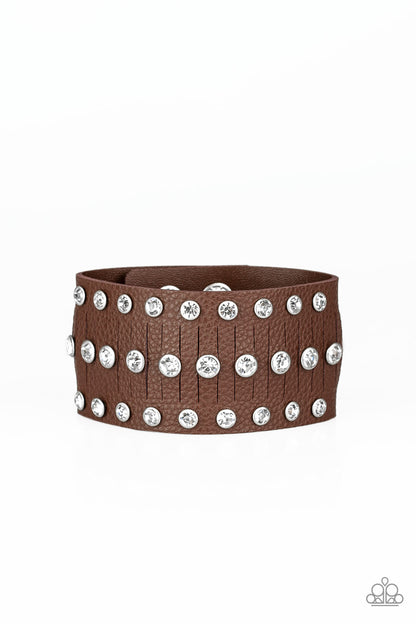 Now Taking The Stage Brown Wrap Bracelet - Paparazzi Accessories
