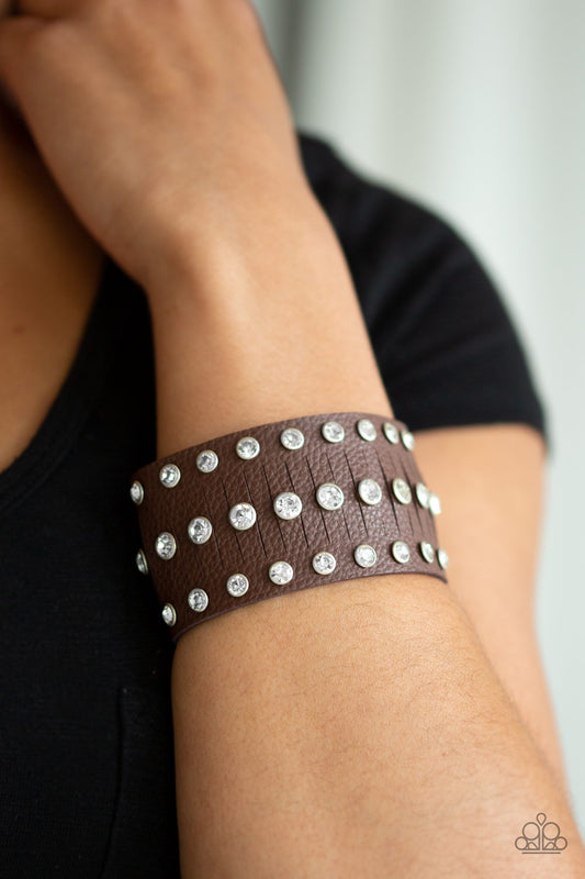 Now Taking The Stage Brown Wrap Bracelet - Paparazzi Accessories