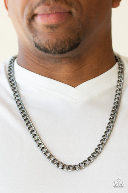 Full Court Black Urban Necklace - Paparazzi Accessories