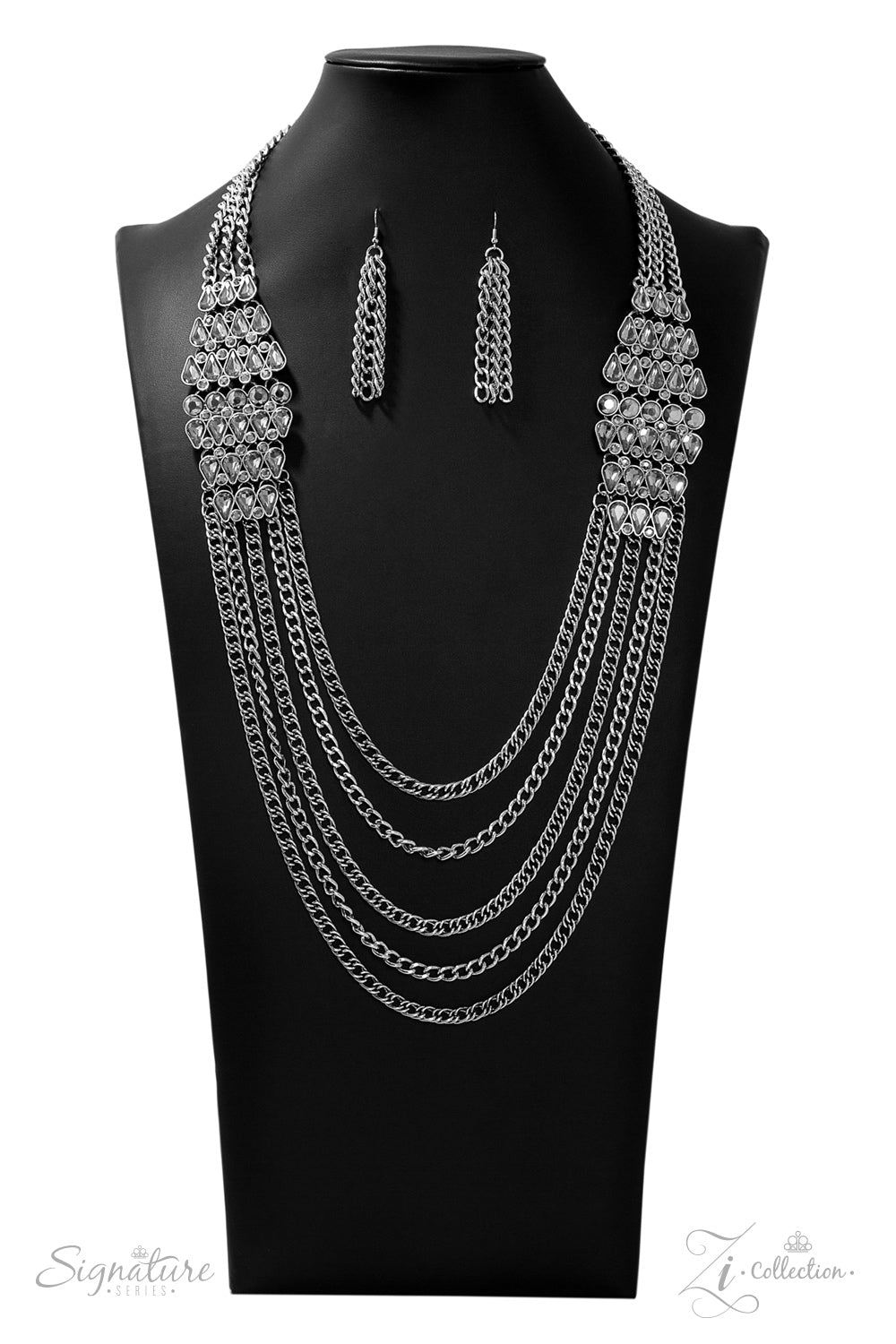 The Erika Zi Collection 2019 Silver Necklace - Paparazzi Accessories - jazzy-jewels-gems