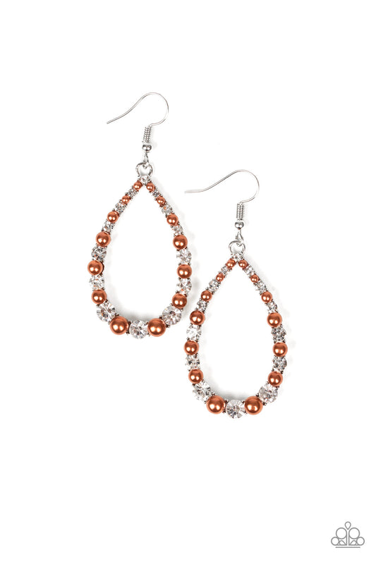 Gala Go-Getter Brown Earring - Paparazzi Accessories