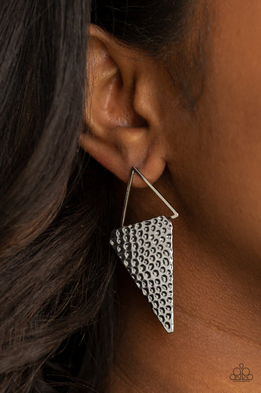 Have A Bite Silver Earring - Paparazzi Accessories
