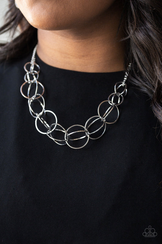 Space Walk Silver Necklace - Paparazzi Accessories