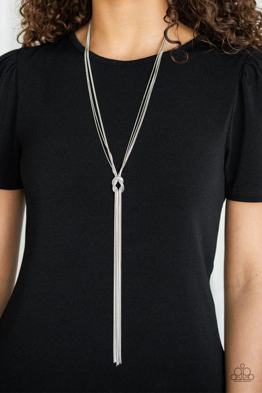 Forget Me KNOT Silver Necklace - Paparazzi Accessories