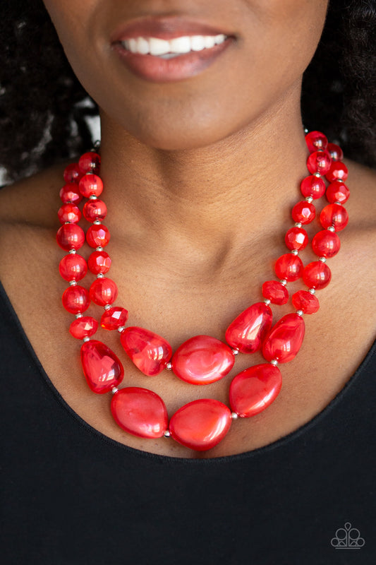 Beach Glam Red Necklace - Paparazzi Accessories