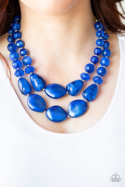 Beach Glam Blue Necklace - Paparazzi Accessories