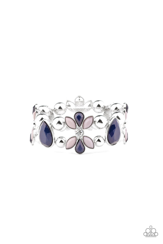 Fabulously Flourishing Blue Bracelet - Paparazzi Accessories