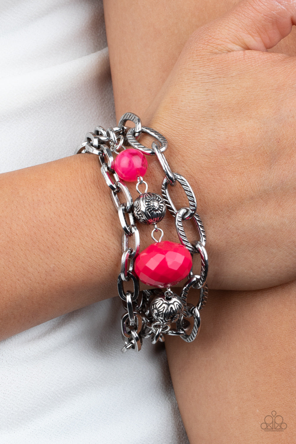 Mega Malibu Pink Bracelet - Paparazzi Accessories