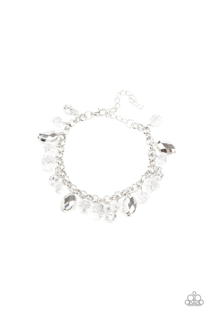 Dazing Dazzle White Bracelet - Paparazzi Accessories