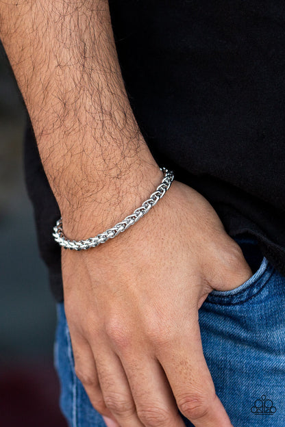 Knocked It Out Of The Park Silver Urban Bracelet - Paparazzi Accessories