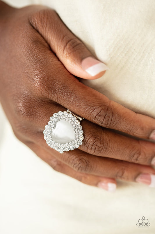 Lovely Luster White Ring - Paparazzi Accessories