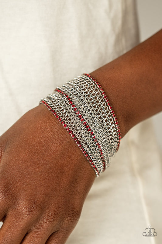 Pour Me Another Red Bracelet - Paparazzi Accessories