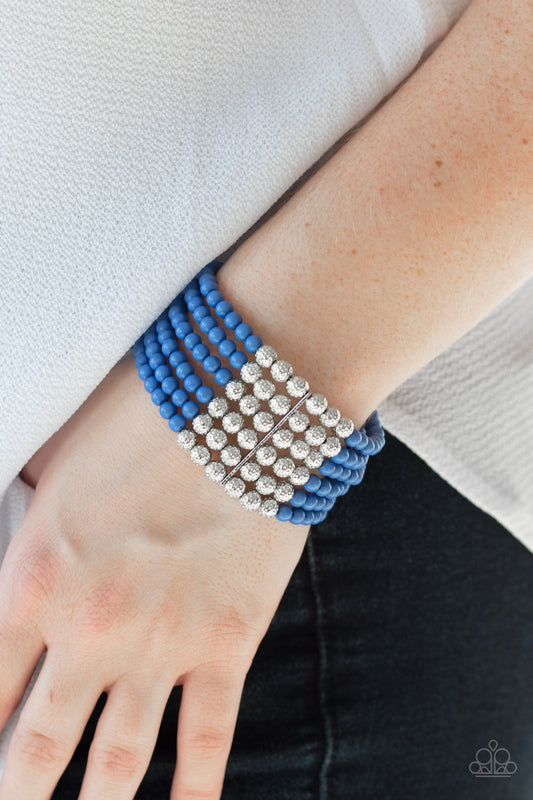 LAYER It On Thick Blue Bracelet - Paparazzi Accessories
