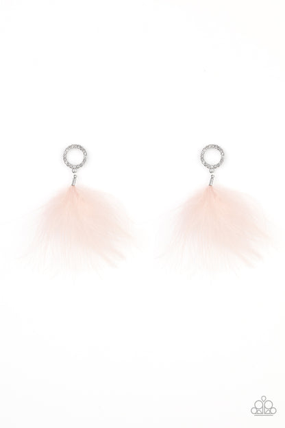 BOA Down Pink Earring - Paparazzi Accessories
