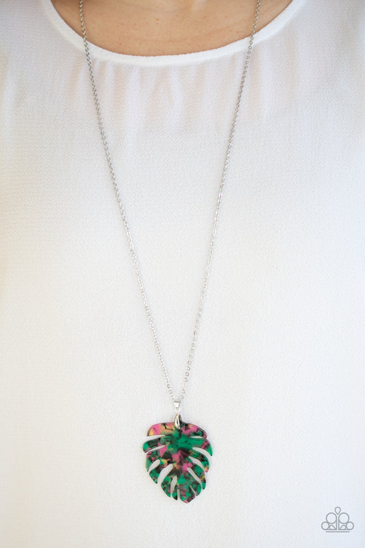 Prismatic Palms Green Acrylic Necklace - Paparazzi Accessories