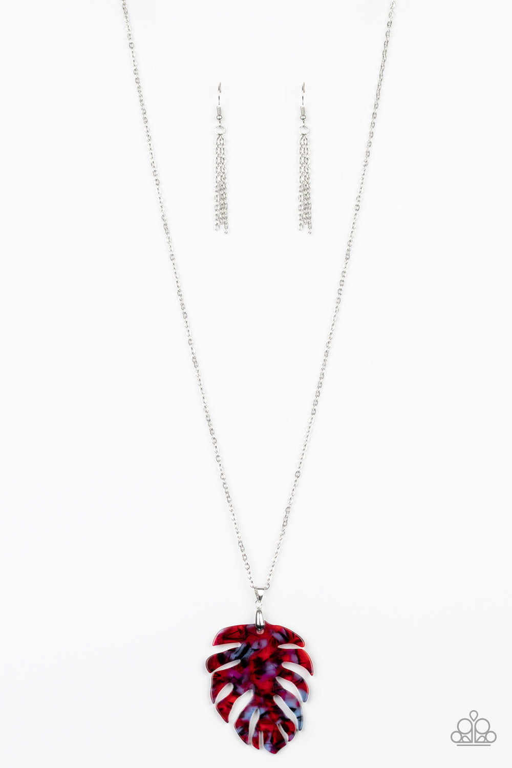 Prismatic Palms Red Acrylic Necklace - Paparazzi Accessories