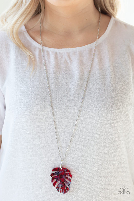 Prismatic Palms Red Acrylic Necklace - Paparazzi Accessories