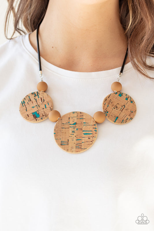 Pop The Cork Blue Necklace - Paparazzi Accessories
