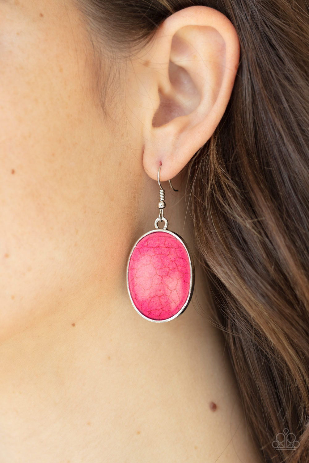 Serenely Sediment Pink Earring - Paparazzi Accessories