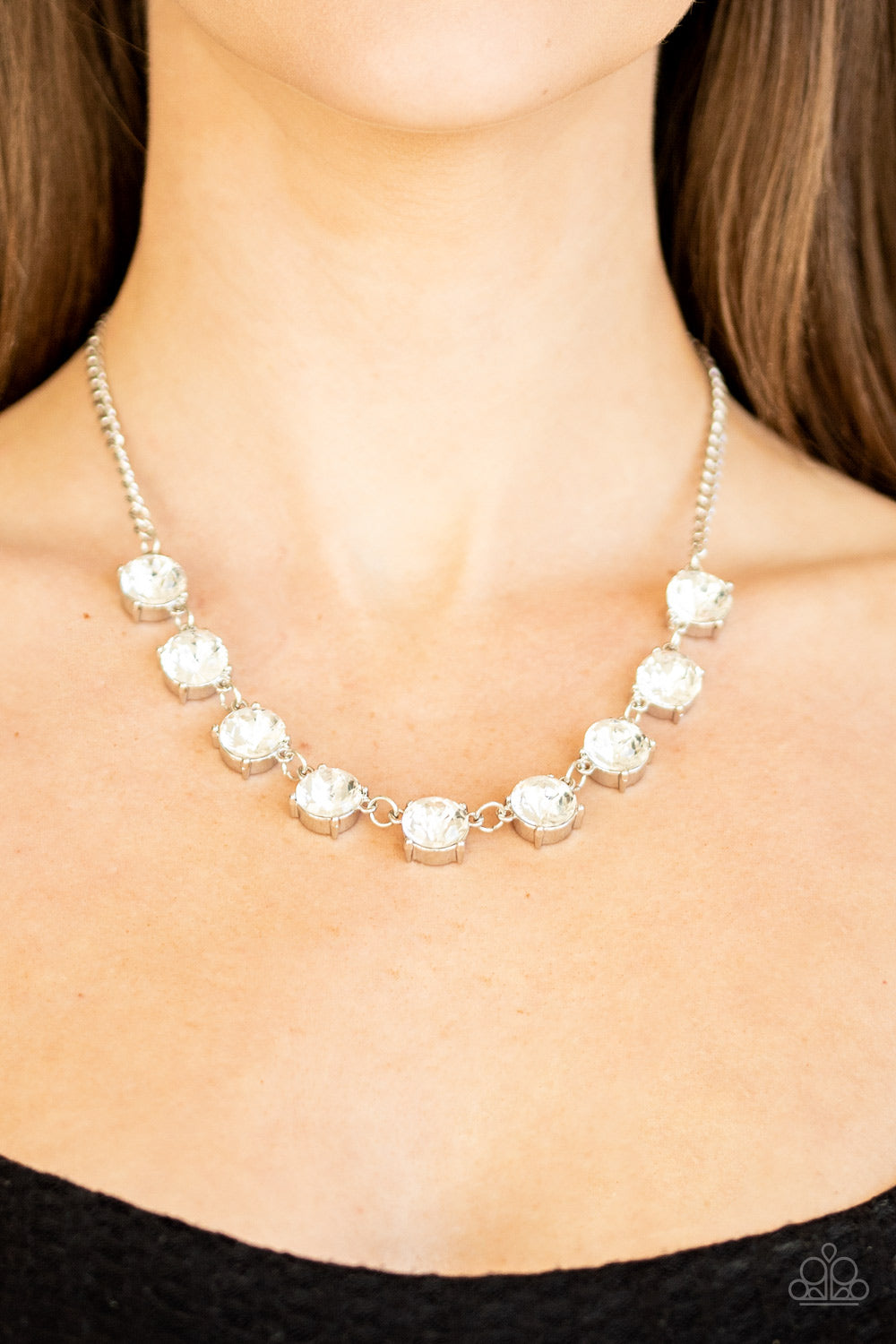 Iridescent Icing White Necklace - Paparazzi Accessories