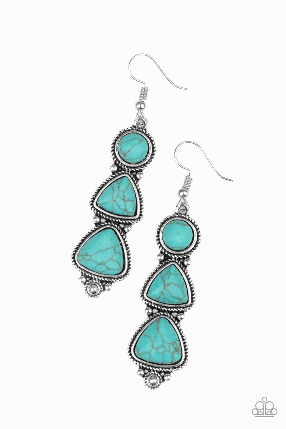 New Frontier Blue Earring - Paparazzi Accessories