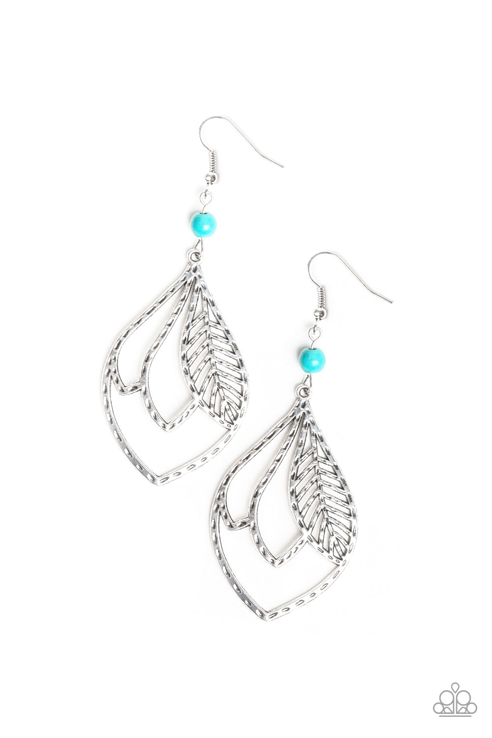 Absolutely Airborne Blue Earring - Paparazzi Accessories - jazzy-jewels-gems