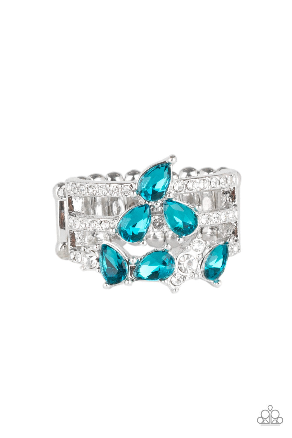 Blink Back TIERS Blue Ring - Paparazzi Accessories
