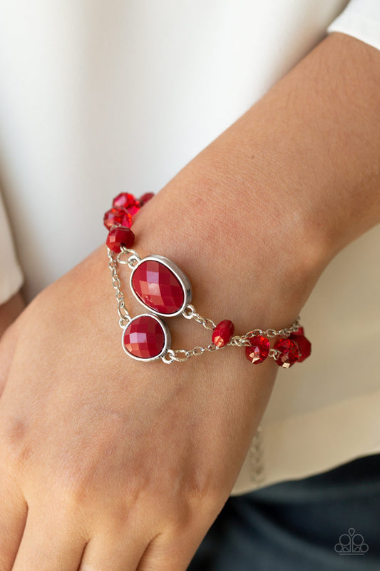 Crowd Pleaser Red Bracelet - Paparazzi Accessories