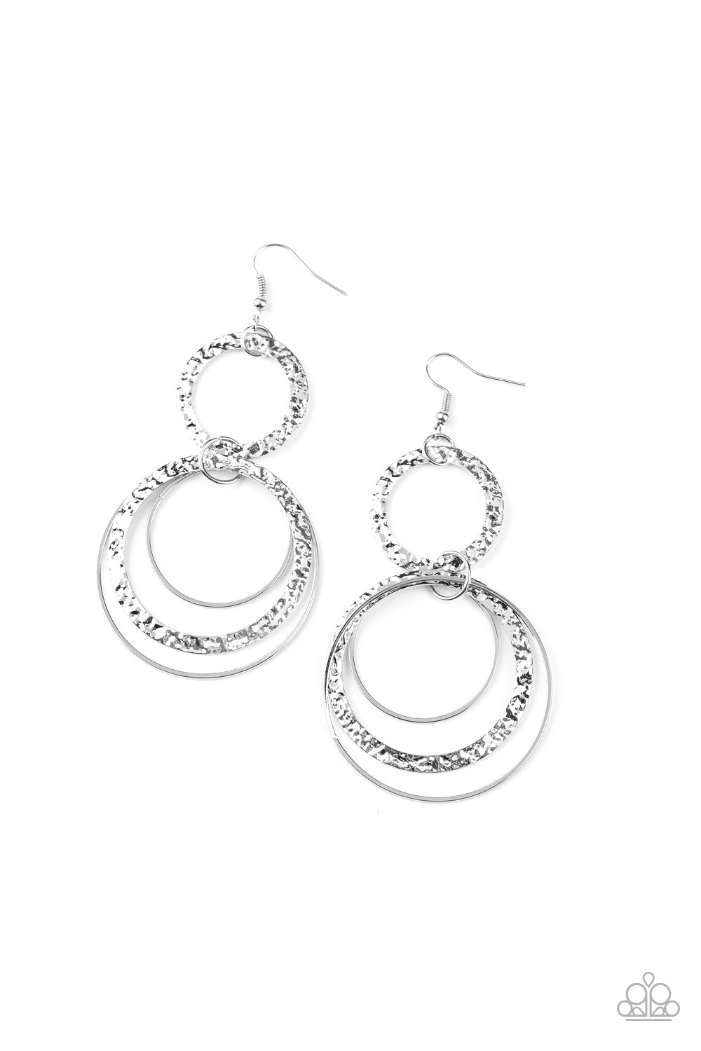 Eclipsed Edge Silver Earring - Paparazzi Accessories