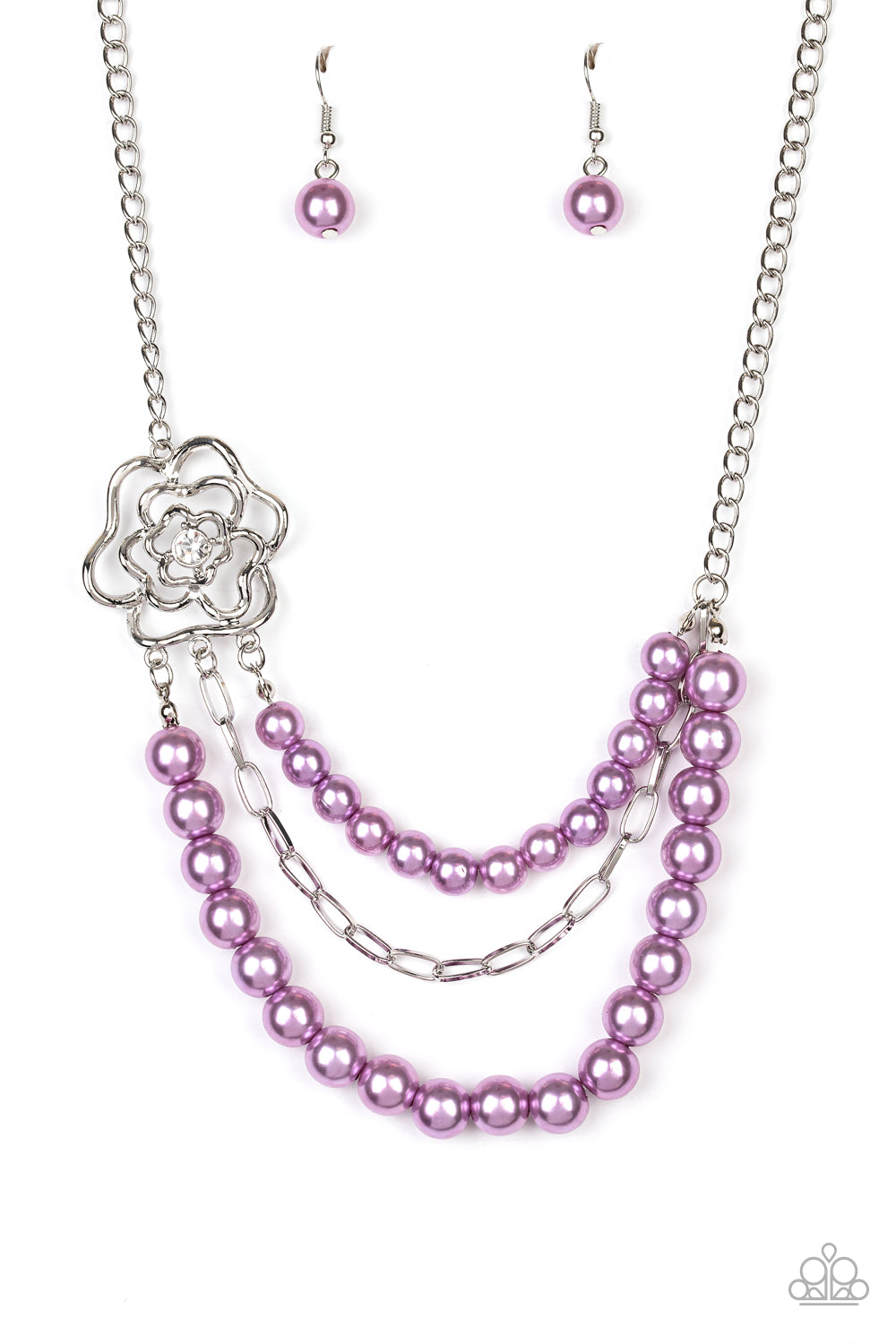 Fabulously Floral Purple Necklace - Paparazzi Accessories
