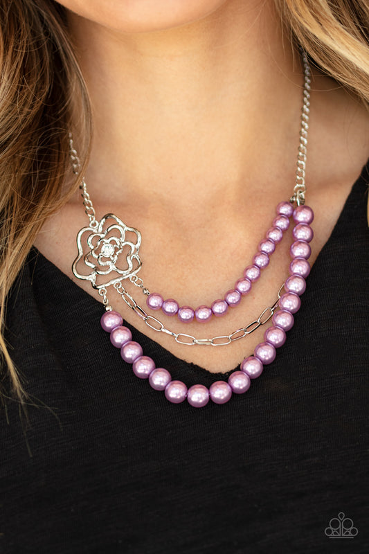 Fabulously Floral Purple Necklace - Paparazzi Accessories