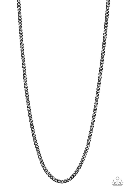 First Rule Of Fight Club Black Urban Necklace - Paparazzi Accessories