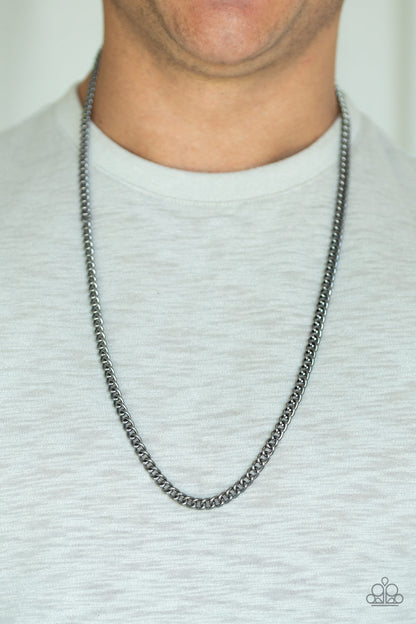 First Rule Of Fight Club Black Urban Necklace - Paparazzi Accessories