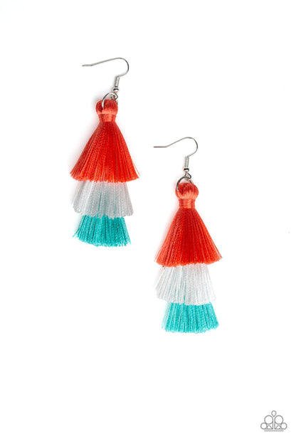 Hold On To Your Tassel! Orange Earring - Paparazzi Accessories