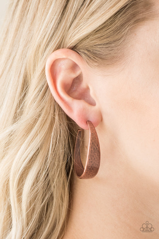 HOOP and Holler Copper Hoop Earring - Paparazzi Accessories - jazzy-jewels-gems