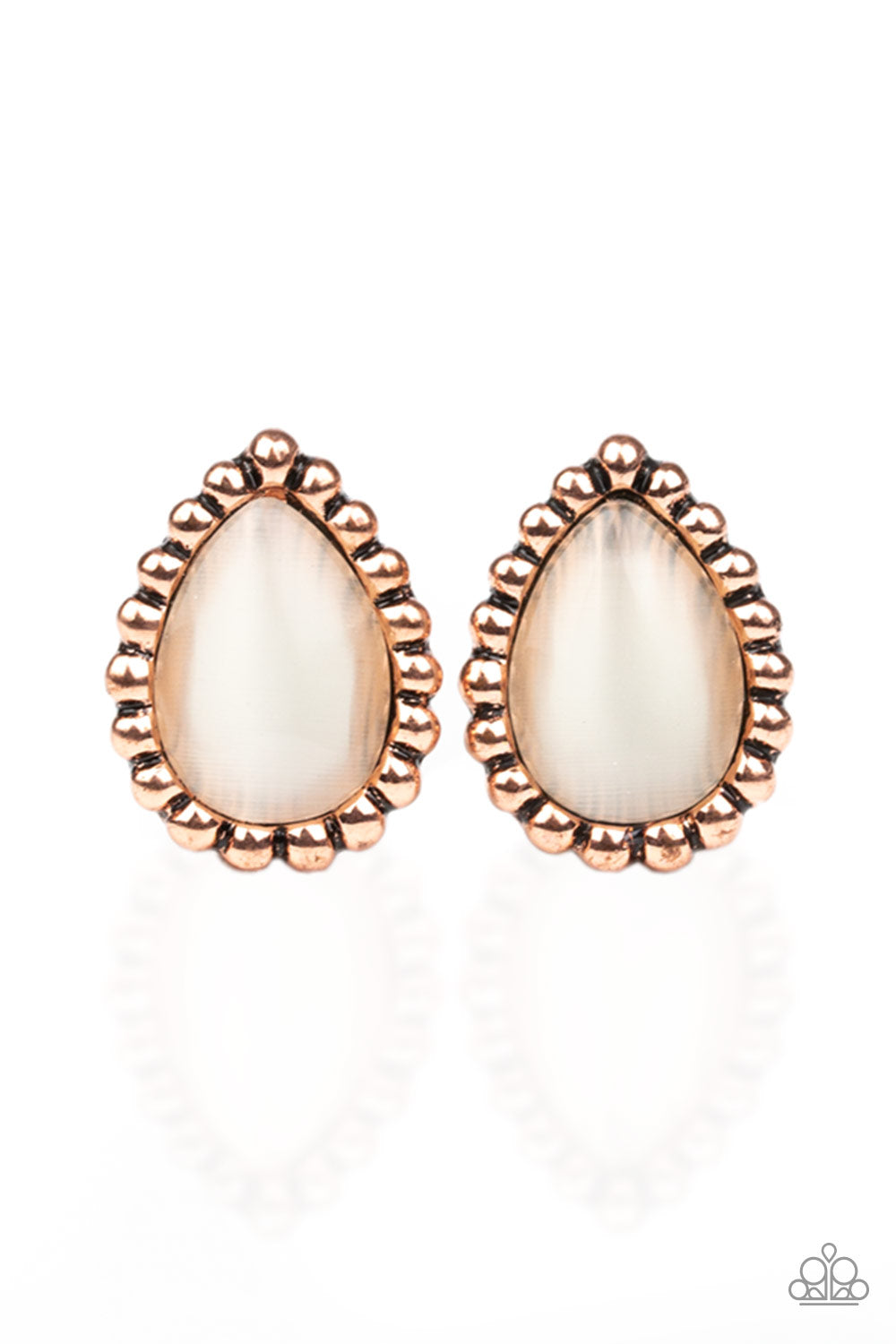 I Wanna GLOW Copper Post Earring - Paparazzi Accessories