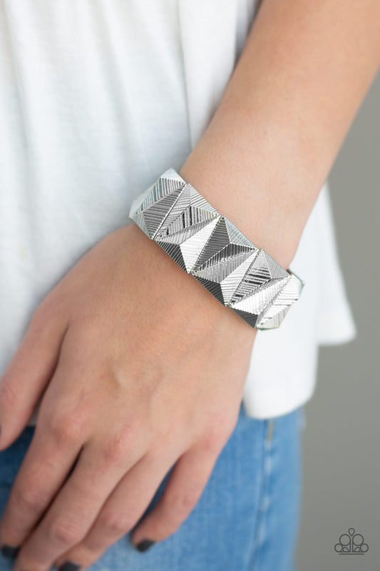 Metallic Geode Silver Bracelet - Paparazzi Accessories