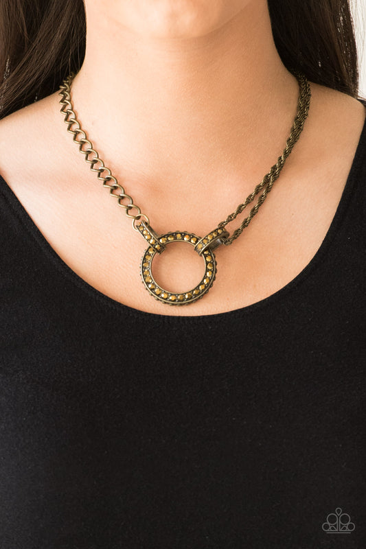Razzle Dazzle Brass Necklace - Paparazzi Accessories