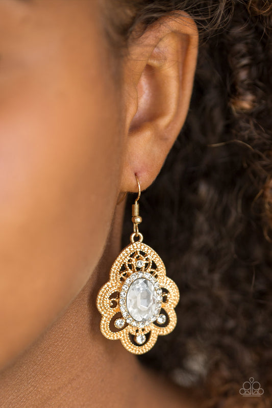 Reign Supreme Gold Earring - Paparazzi Accessories