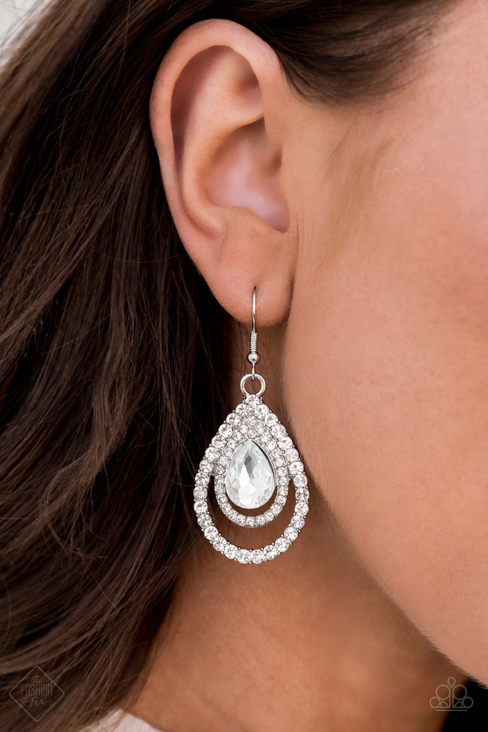So The Story GLOWS White Earring - Paparazzi Accessories