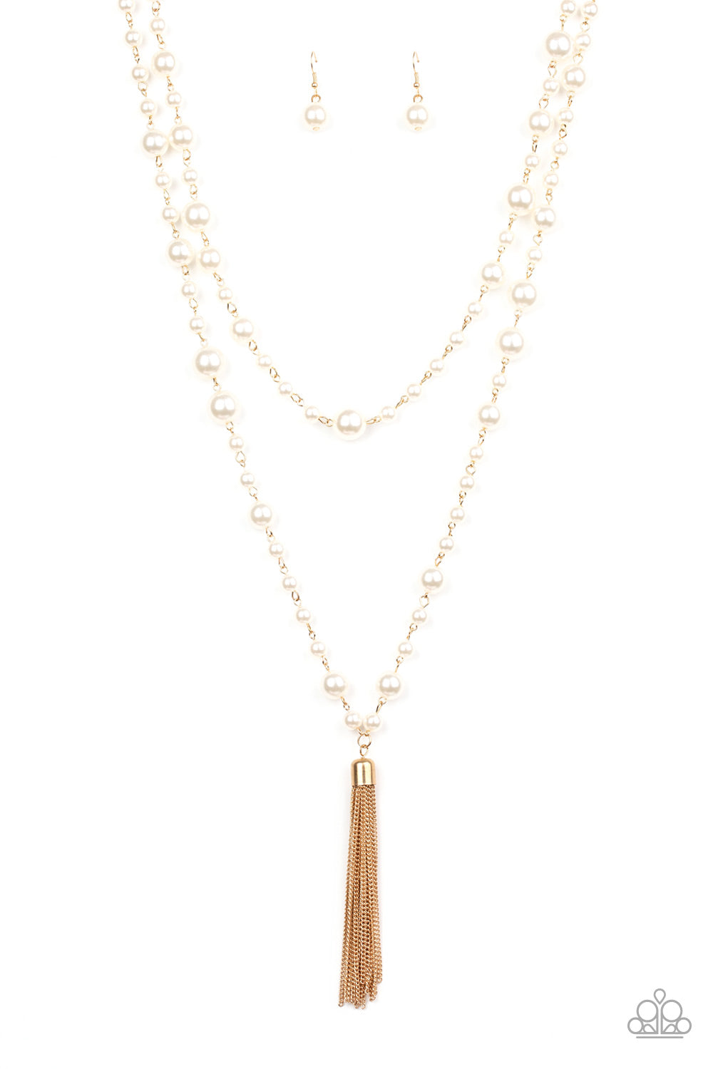 Social Hour Gold Pearl Necklace - Paparazzi Accessories