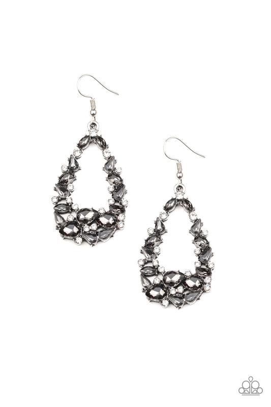 To BEDAZZLE, or Not To BEDAZZLE Silver Earring - Paparazzi Accessories